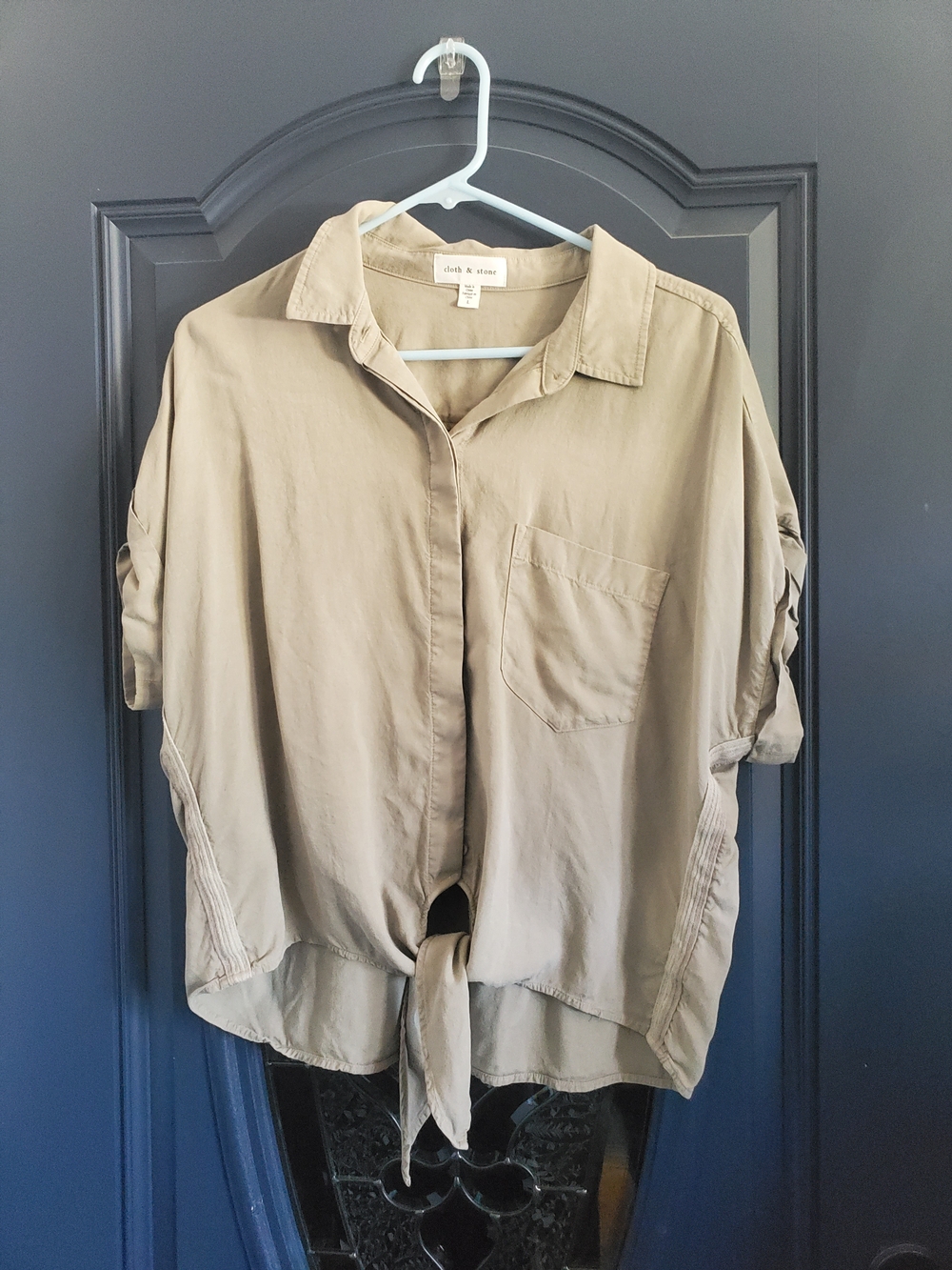 cloth & stone Relaxed Button-Front Shirt - Taupe Beige